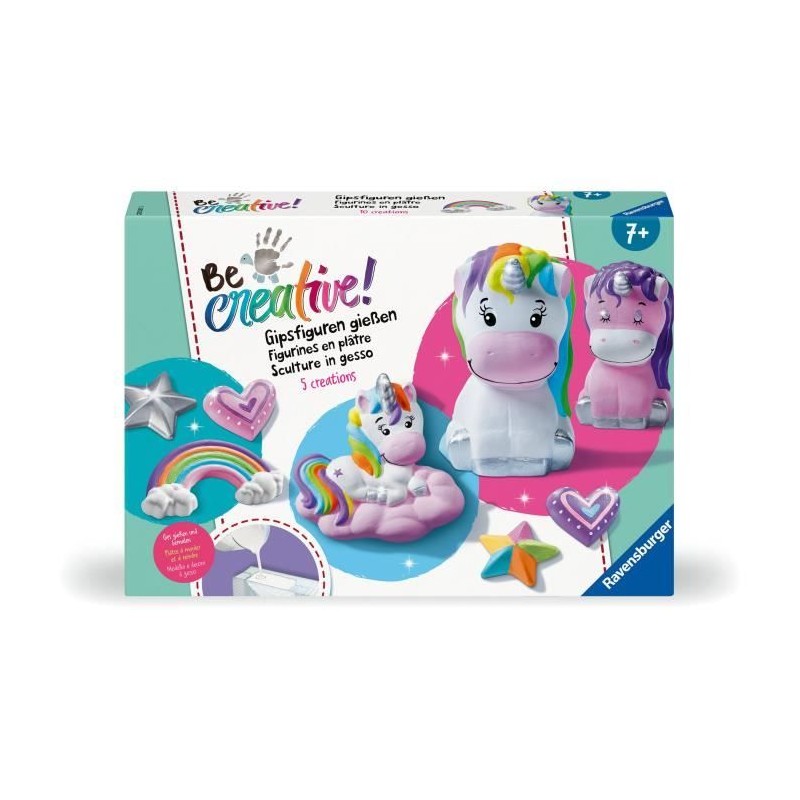 Be Creative Figurines Licornes, 10 objets a réaliser en plâtre, Déc Be Creative Figurines Licornes, 10 objets a réaliser en plâtre, Déc