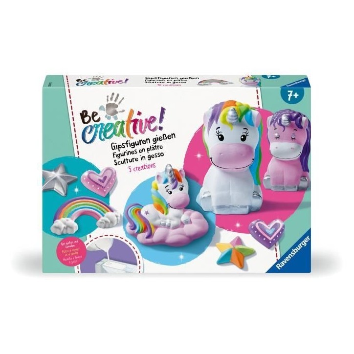 Be Creative Figurines Licornes, 10 objets a réaliser en plâtre, Décoration, Loisir créatif, Des 7 ans, Ravensburger Be Creative Figurines Licornes, 10 objets a réaliser en plâtre, Décoration, Loisir créatif, Des 7 ans, Ravensburger