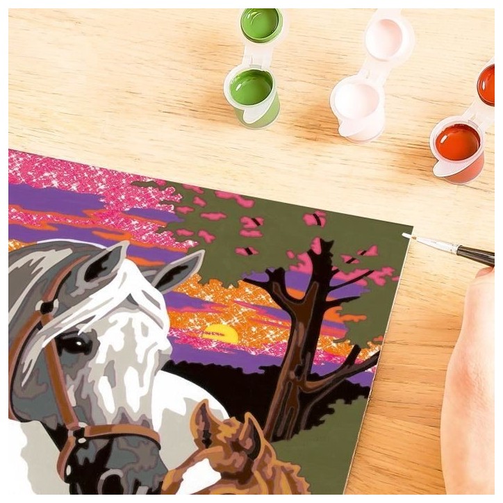 CreArt Kids 18x24cm Chevaux au coucher du soleil, Kit de peinture par numéros Numéro d'Art, Des 9 ans, 25809, Ravensburger CreArt Kids 18x24cm Chevaux au coucher du soleil, Kit de peinture par numéros Numéro d'Art, Des 9 ans, 25809, Ravensburger