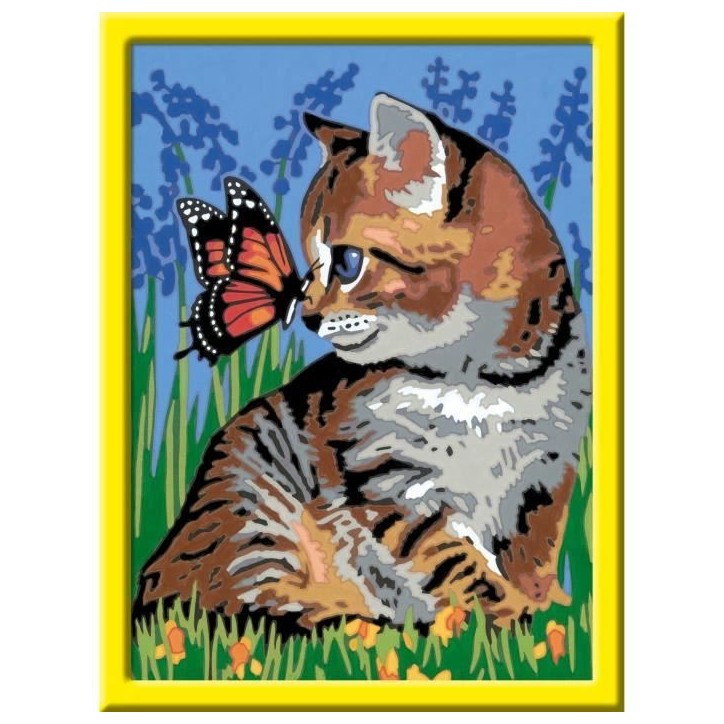 CreArt Kids 18x24cmChat et son compagnon le papillon, Kit de peinture par numéros Numéro d'Art,, Des 9 ans, 25813, Ravensburge