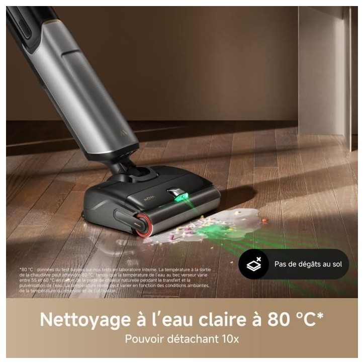 MOVA X4 Pro - Aspirateur Laveur - Lavage a l'eau chaude - Anti-enchevetrement - Auto-nettoyage a 100 C - Aspiration de 20 kPa MOVA X4 Pro - Aspirateur Laveur - Lavage a l'eau chaude - Anti-enchevetrement - Auto-nettoyage a 100 C - Aspiration de 20 kPa