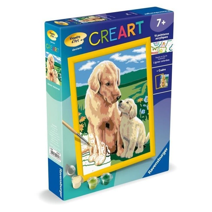 CreArt Kids 18x24cm Amour maternel, Kit de peinture par numéros Numéro d'Art, Des 7 ans, 25827, Ravensburger CreArt Kids 18x24cm Amour maternel, Kit de peinture par numéros Numéro d'Art, Des 7 ans, 25827, Ravensburger