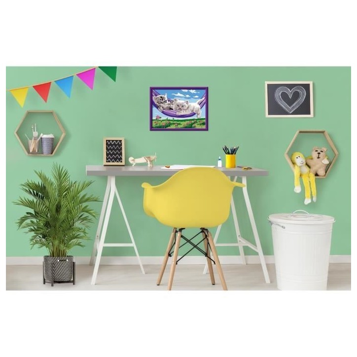 CreArt Kids 18x24cm Chatons dans le hamac, Kit de peinture par numéros Numéro d'Art, Des 9 ans, 25828, Ravensburger CreArt Kids 18x24cm Chatons dans le hamac, Kit de peinture par numéros Numéro d'Art, Des 9 ans, 25828, Ravensburger