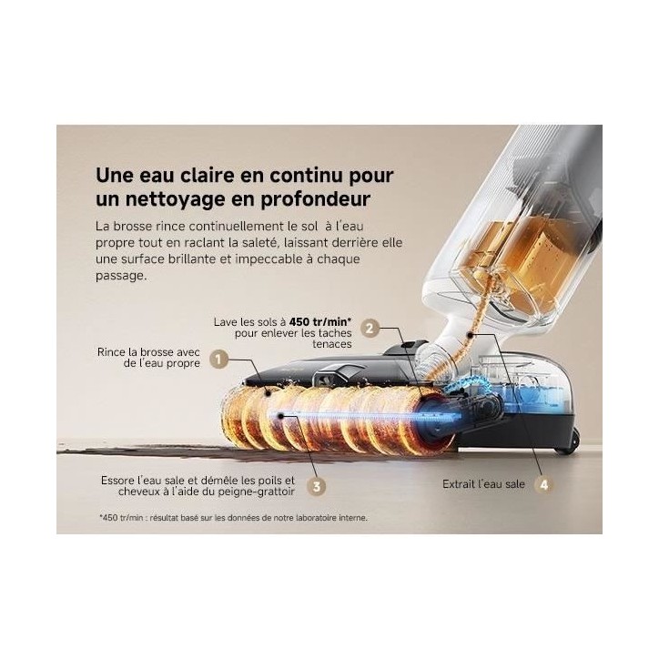MOVA X4 Pro - Aspirateur Laveur - Lavage a l'eau chaude - Anti-enchevetrement - Auto-nettoyage a 100 C - Aspiration de 20 kPa MOVA X4 Pro - Aspirateur Laveur - Lavage a l'eau chaude - Anti-enchevetrement - Auto-nettoyage a 100 C - Aspiration de 20 kPa