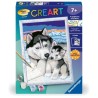 CreArt Kids 18x24cm Doux bisous de Husky, Kit de peinture par numéros