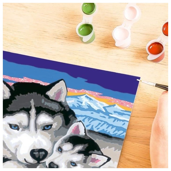 CreArt Kids 18x24cm Doux bisous de Husky, Kit de peinture par numéros Numéro d'Art, Des 7 ans, 25829, Ravensburger CreArt Kids 18x24cm Doux bisous de Husky, Kit de peinture par numéros Numéro d'Art, Des 7 ans, 25829, Ravensburger