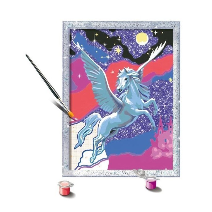 CreArt Kids 18x24cm Etincelant Pégase, Kit de peinture par numéros Numéro d'Art, Des 7 ans, 25830, Ravensburger CreArt Kids 18x24cm Etincelant Pégase, Kit de peinture par numéros Numéro d'Art, Des 7 ans, 25830, Ravensburger