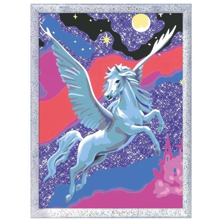 CreArt Kids 18x24cm Etincelant Pégase, Kit de peinture par numéros Numéro d'Art, Des 7 ans, 25830, Ravensburger CreArt Kids 18x24cm Etincelant Pégase, Kit de peinture par numéros Numéro d'Art, Des 7 ans, 25830, Ravensburger