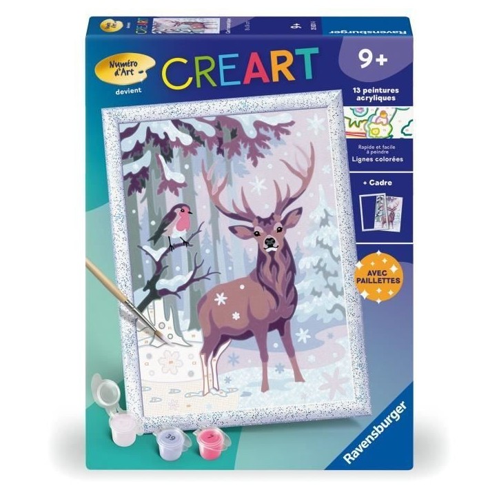 CreArt Kids 18x24cm Cerf romantique, Kit de peinture par numéros Numéro d'Art, Des 9 ans, 25831, Ravensburger CreArt Kids 18x24cm Cerf romantique, Kit de peinture par numéros Numéro d'Art, Des 9 ans, 25831, Ravensburger
