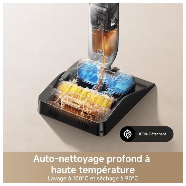 MOVA X4 Pro - Aspirateur Laveur - Lavage a l'eau chaude - Anti-enchevetrement - Auto-nettoyage a 100 C - Aspiration de 20 kPa MOVA X4 Pro - Aspirateur Laveur - Lavage a l'eau chaude - Anti-enchevetrement - Auto-nettoyage a 100 C - Aspiration de 20 kPa