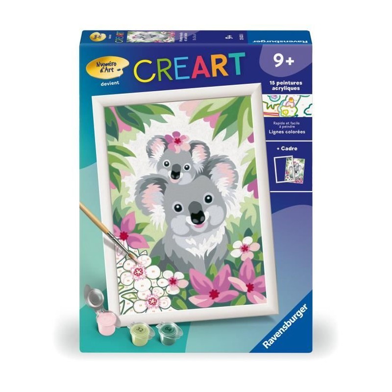 CreArt Kids 18x24cm Maman koala et son bébé, Kit de peinture par num CreArt Kids 18x24cm Maman koala et son bébé, Kit de peinture par num