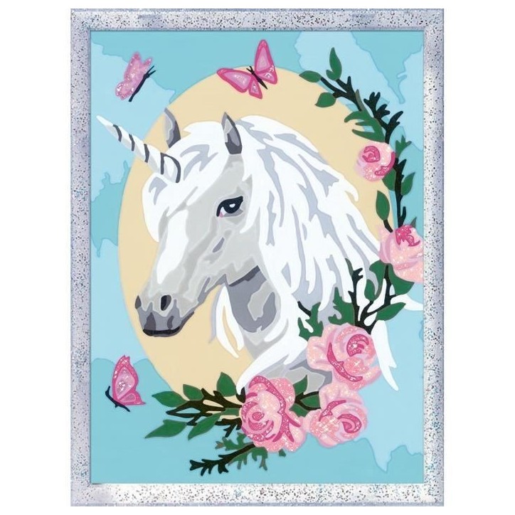CreArt Kids 18x24cm Licorne fleurie, des 9 ans, Kit de peinture par numéros Numéro d'Art, 25834, Ravensburger CreArt Kids 18x24cm Licorne fleurie, des 9 ans, Kit de peinture par numéros Numéro d'Art, 25834, Ravensburger