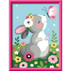 CreArt Kids 18x24cm Lapin et papillon, Kit de peinture par numéros Nu