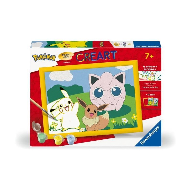 CreArt Kids 18x24cm Pokemon, Kit de peinture par numéros Numéro d'Ar CreArt Kids 18x24cm Pokemon, Kit de peinture par numéros Numéro d'Ar