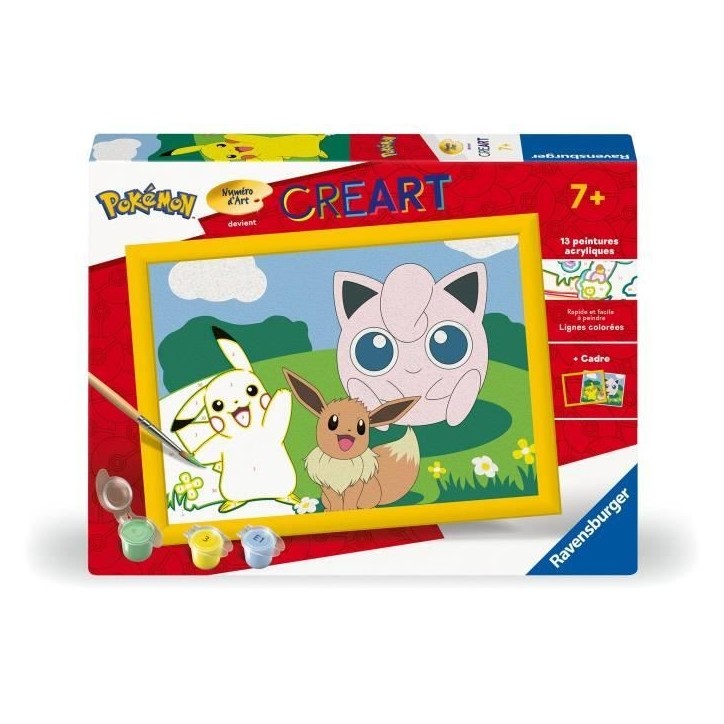 CreArt Kids 18x24cm Pokemon, Kit de peinture par numéros Numéro d'Art, Des 7 ans, 25839, Ravensburger CreArt Kids 18x24cm Pokemon, Kit de peinture par numéros Numéro d'Art, Des 7 ans, 25839, Ravensburger
