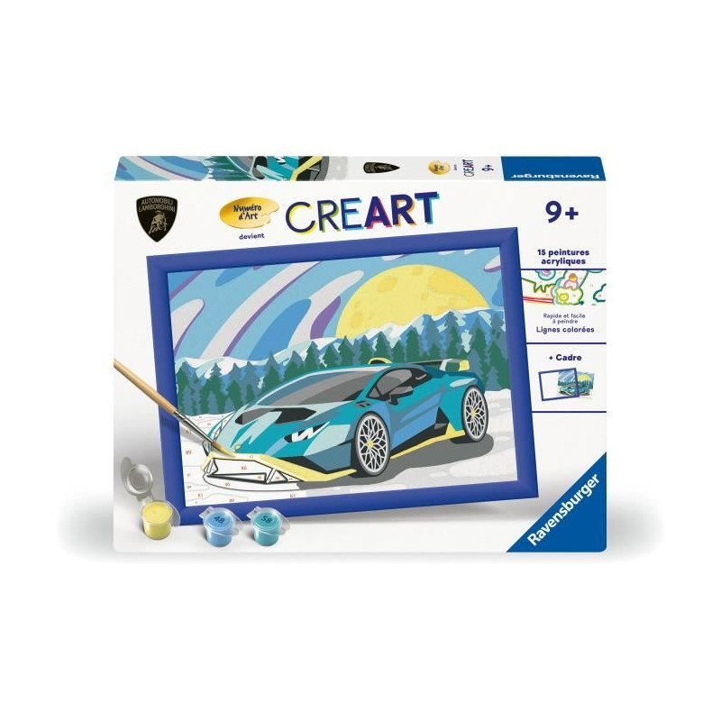 CreArt Kids 18x24cm Lamborghini, Kit de peinture par numéros Numéro CreArt Kids 18x24cm Lamborghini, Kit de peinture par numéros Numéro