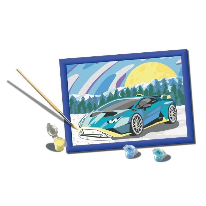CreArt Kids 18x24cm Lamborghini, Kit de peinture par numéros Numéro d'Art, Des 7 ans, 25842, Ravensburger CreArt Kids 18x24cm Lamborghini, Kit de peinture par numéros Numéro d'Art, Des 7 ans, 25842, Ravensburger