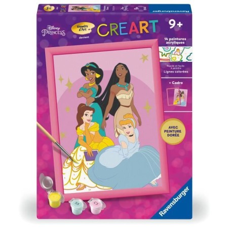 CreArt Kids 18x24cm Disney Princess, Kit de peinture par numéros Num
