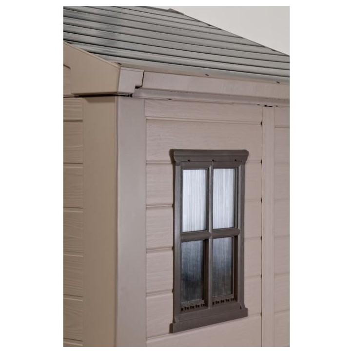 Abri de jardin KETER Factor 4.45, Abri résistant aux intempéries, Marron - 182 x 256.6 x 243 cm Abri de jardin KETER Factor 4.45, Abri résistant aux intempéries, Marron - 182 x 256.6 x 243 cm