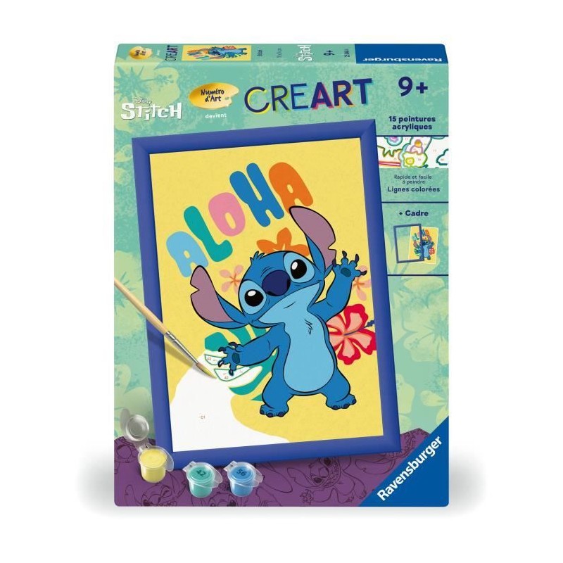 CreArt Kids 18x24cm Stitch, Kit de peinture par numéros Numéro d'Art CreArt Kids 18x24cm Stitch, Kit de peinture par numéros Numéro d'Art