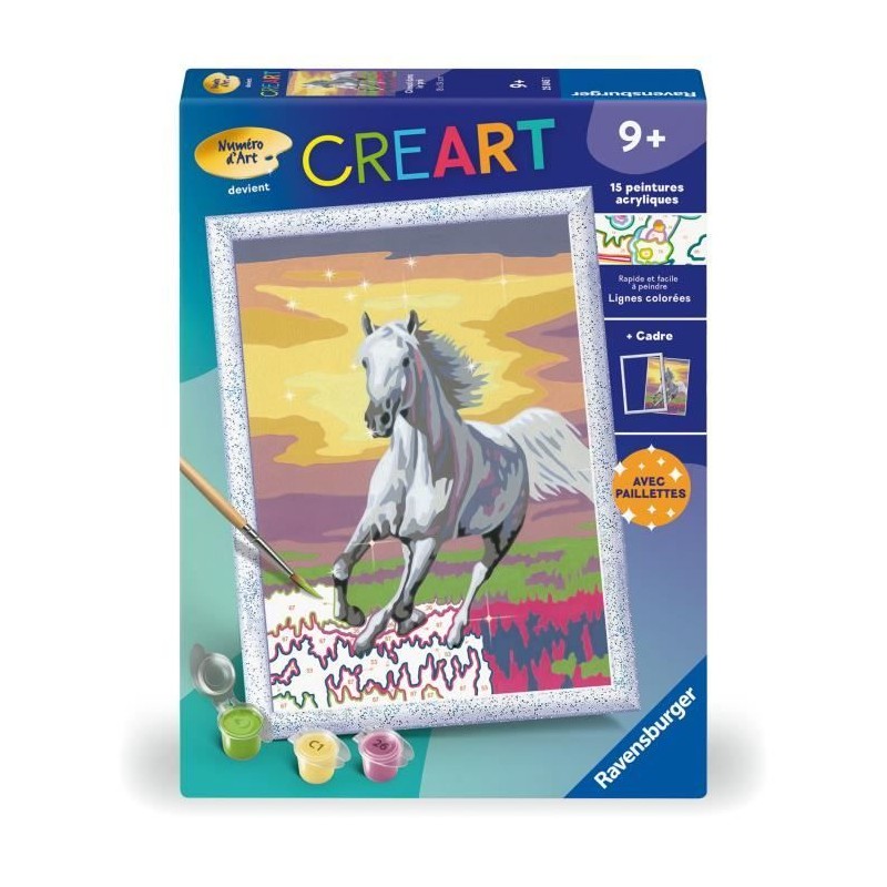 CreArt Kids 18x24cm Cheval dans le pré, Kit de peinture par numéros CreArt Kids 18x24cm Cheval dans le pré, Kit de peinture par numéros