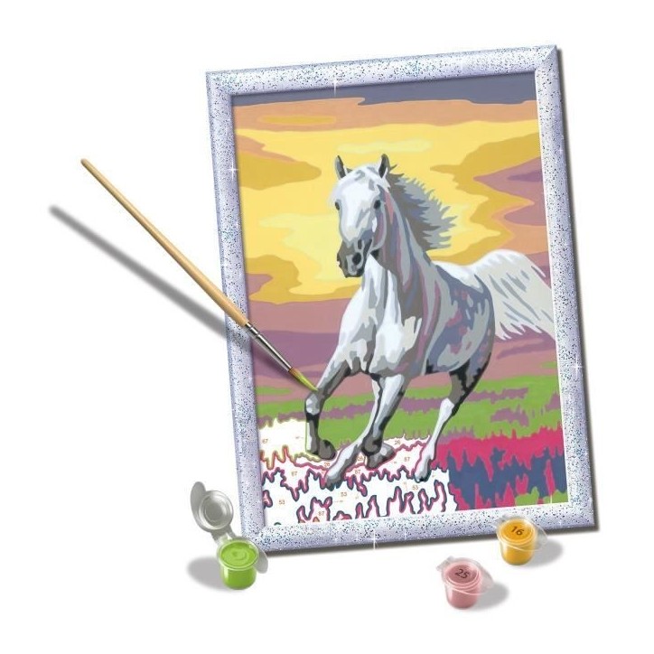 CreArt Kids 18x24cm Cheval dans le pré, Kit de peinture par numéros Numéro d'Art, Des 7 ans, 25845, Ravensburger CreArt Kids 18x24cm Cheval dans le pré, Kit de peinture par numéros Numéro d'Art, Des 7 ans, 25845, Ravensburger