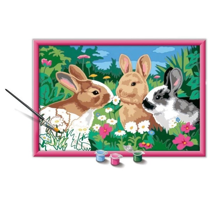 CreArt Kids 31x21cm Lapins dans le pré, Kit de peinture par numéros Numéro d'Art, Des 9 ans, 25847, Ravensburger CreArt Kids 31x21cm Lapins dans le pré, Kit de peinture par numéros Numéro d'Art, Des 9 ans, 25847, Ravensburger