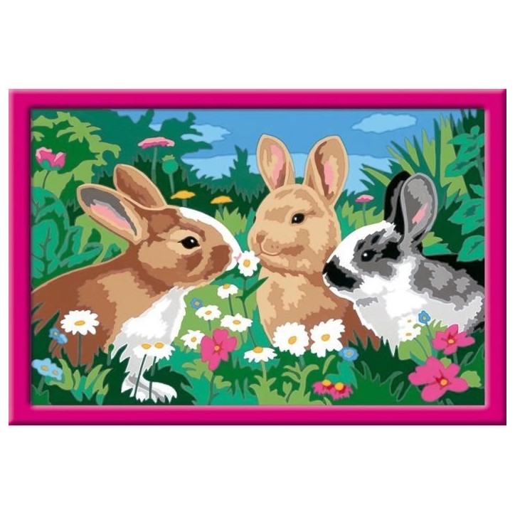 CreArt Kids 31x21cm Lapins dans le pré, Kit de peinture par numéros Numéro d'Art, Des 9 ans, 25847, Ravensburger CreArt Kids 31x21cm Lapins dans le pré, Kit de peinture par numéros Numéro d'Art, Des 9 ans, 25847, Ravensburger