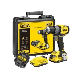 Perceuse visseuse sans fil + 2 batteries 2Ah + chargeur - 18V - Stanle