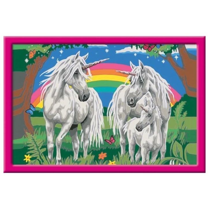 CreArt Kids 31x21cm Au pays des licornes, Kit de peinture par numéros Numéro d'Art, Des 9 ans, 25849, Ravensburger