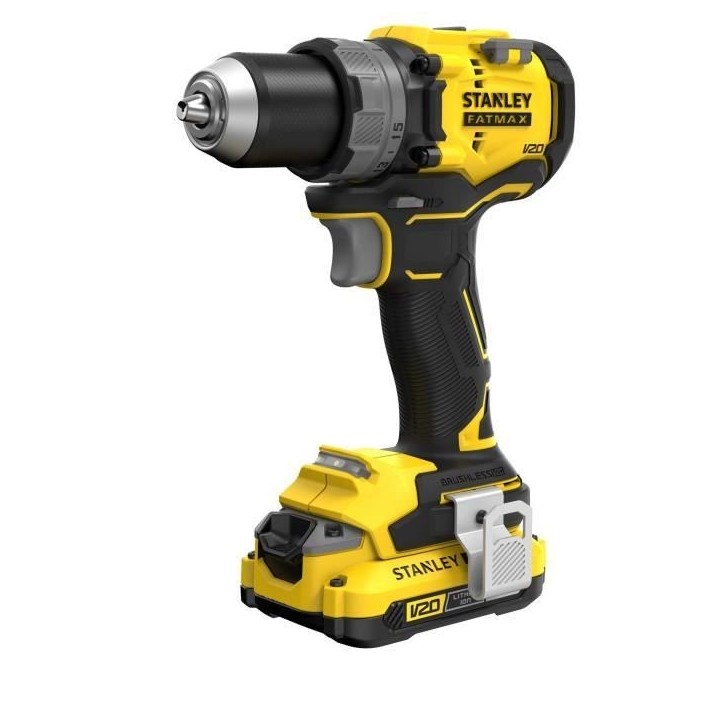 Perceuse visseuse sans fil + 2 batteries 2Ah + chargeur - 18V - Stanley Fatmax - Brushless - SFMCD725D2K-QW Perceuse visseuse sans fil + 2 batteries 2Ah + chargeur - 18V - Stanley Fatmax - Brushless - SFMCD725D2K-QW
