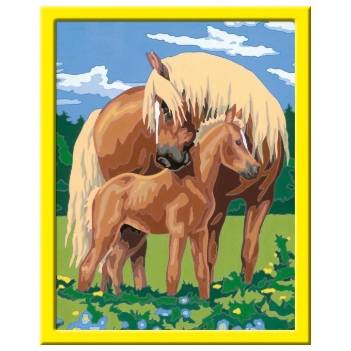 CreArt Kids 31x21cm Fiers chevaux, Kit de peinture par numéros Numéro d'Art, Des 7 ans, 25850, Ravensburger