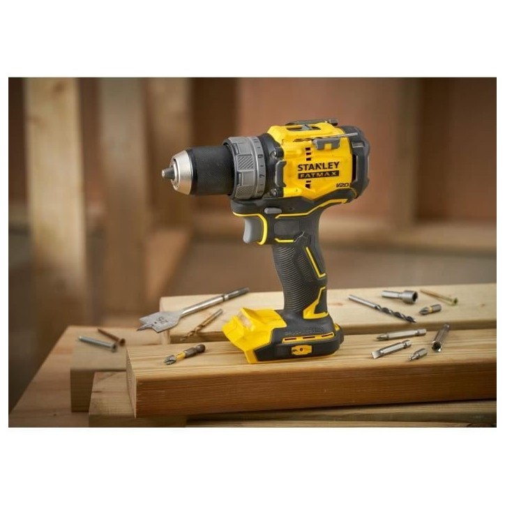 Perceuse visseuse sans fil + 2 batteries 2Ah + chargeur - 18V - Stanley Fatmax - Brushless - SFMCD725D2K-QW Perceuse visseuse sans fil + 2 batteries 2Ah + chargeur - 18V - Stanley Fatmax - Brushless - SFMCD725D2K-QW