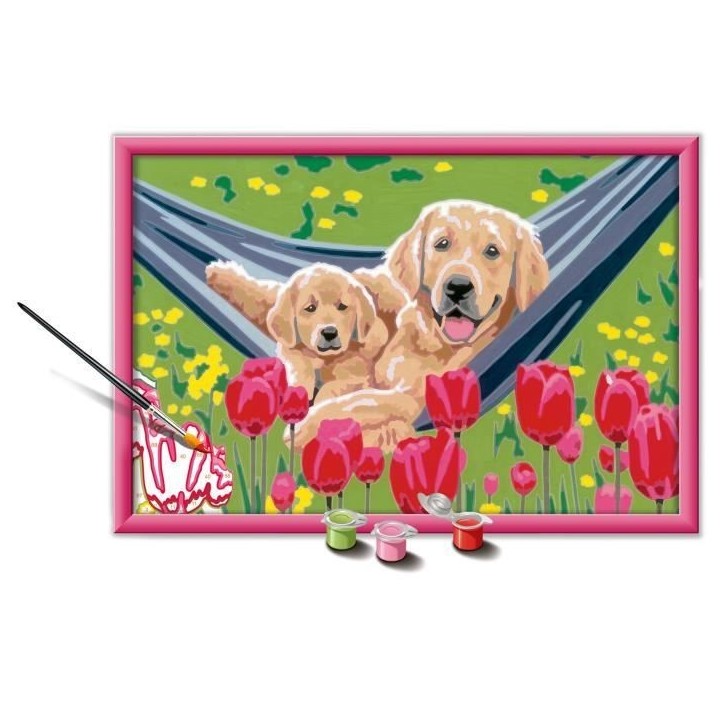 CreArt Kids 31x21cm Labrador et tulipes, Kit de peinture par numéros Numéro d'Art, Des 7 ans, 25852, Ravensburger CreArt Kids 31x21cm Labrador et tulipes, Kit de peinture par numéros Numéro d'Art, Des 7 ans, 25852, Ravensburger