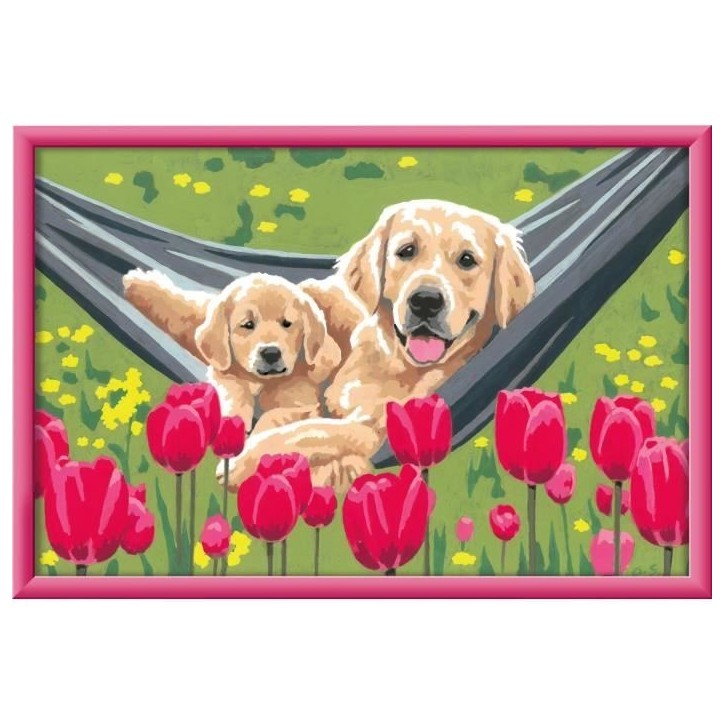 CreArt Kids 31x21cm Labrador et tulipes, Kit de peinture par numéros Numéro d'Art, Des 7 ans, 25852, Ravensburger CreArt Kids 31x21cm Labrador et tulipes, Kit de peinture par numéros Numéro d'Art, Des 7 ans, 25852, Ravensburger