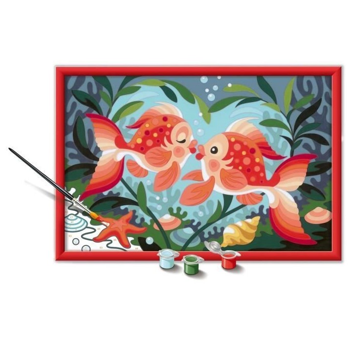 CreArt Kids 31x21cm Bisous de poissons, Kit de peinture par numéros Numéro d'Art, Des 7 ans, 25853, Ravensburger CreArt Kids 31x21cm Bisous de poissons, Kit de peinture par numéros Numéro d'Art, Des 7 ans, 25853, Ravensburger