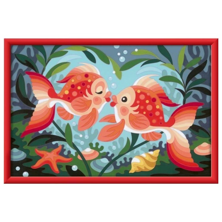 CreArt Kids 31x21cm Bisous de poissons, Kit de peinture par numéros Numéro d'Art, Des 7 ans, 25853, Ravensburger CreArt Kids 31x21cm Bisous de poissons, Kit de peinture par numéros Numéro d'Art, Des 7 ans, 25853, Ravensburger