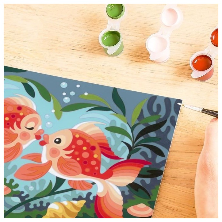 CreArt Kids 31x21cm Bisous de poissons, Kit de peinture par numéros Numéro d'Art, Des 7 ans, 25853, Ravensburger CreArt Kids 31x21cm Bisous de poissons, Kit de peinture par numéros Numéro d'Art, Des 7 ans, 25853, Ravensburger
