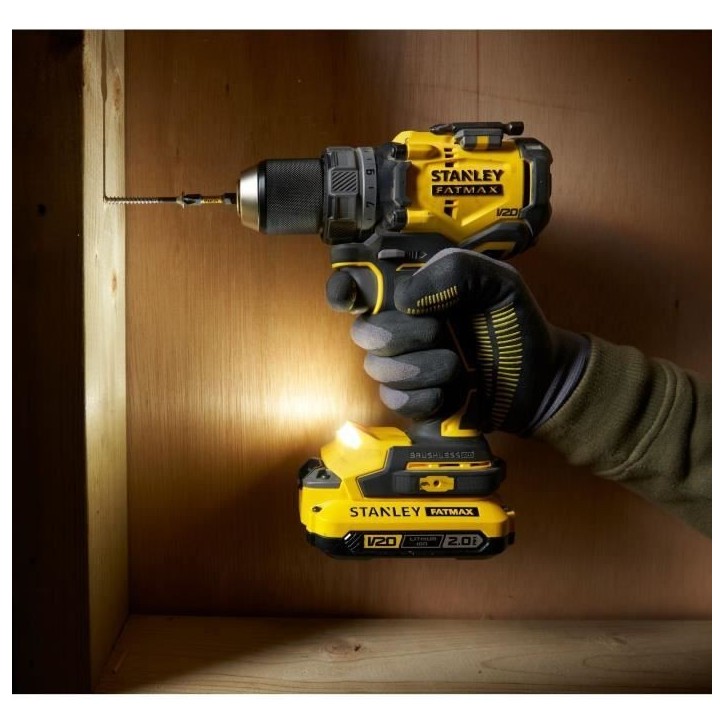 Perceuse visseuse sans fil + 2 batteries 2Ah + chargeur - 18V - Stanley Fatmax - Brushless - SFMCD725D2K-QW Perceuse visseuse sans fil + 2 batteries 2Ah + chargeur - 18V - Stanley Fatmax - Brushless - SFMCD725D2K-QW