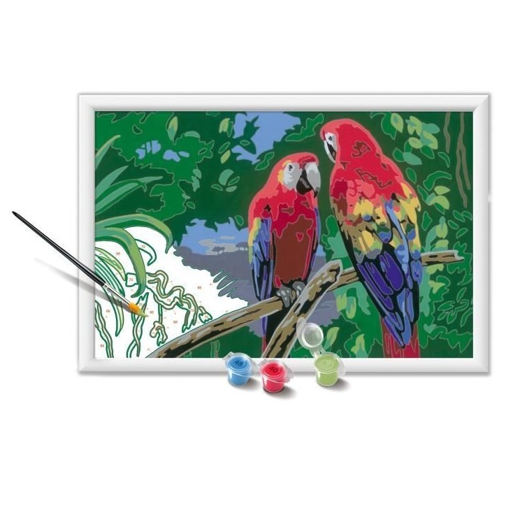CreArt Kids 31x21cm Perroquets, Kit de peinture par numéros Numéro d'Art, Des 7 ans, 25854, Ravensburger CreArt Kids 31x21cm Perroquets, Kit de peinture par numéros Numéro d'Art, Des 7 ans, 25854, Ravensburger