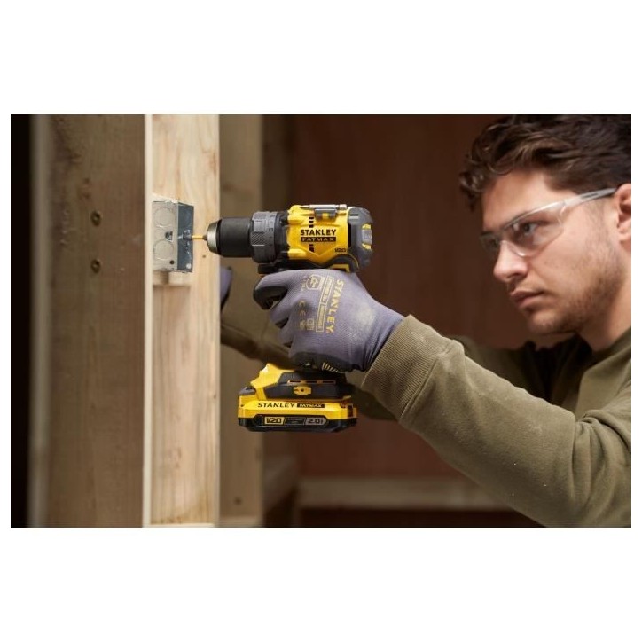 Perceuse visseuse sans fil + 2 batteries 2Ah + chargeur - 18V - Stanley Fatmax - Brushless - SFMCD725D2K-QW Perceuse visseuse sans fil + 2 batteries 2Ah + chargeur - 18V - Stanley Fatmax - Brushless - SFMCD725D2K-QW