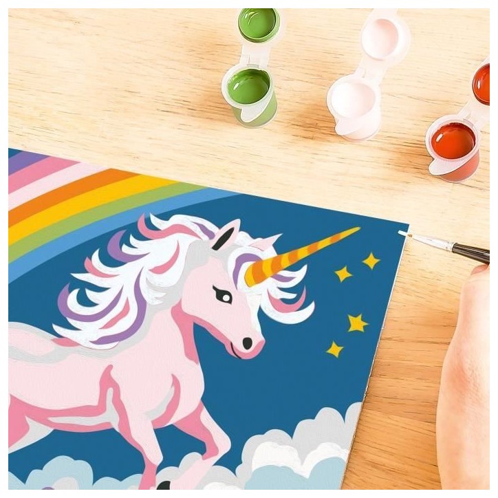 CreArt Kids 18x24cm Licorne Néon, Kit de peinture par numéros Numéro d'Art, Des 7 ans, 25904, Ravensburger