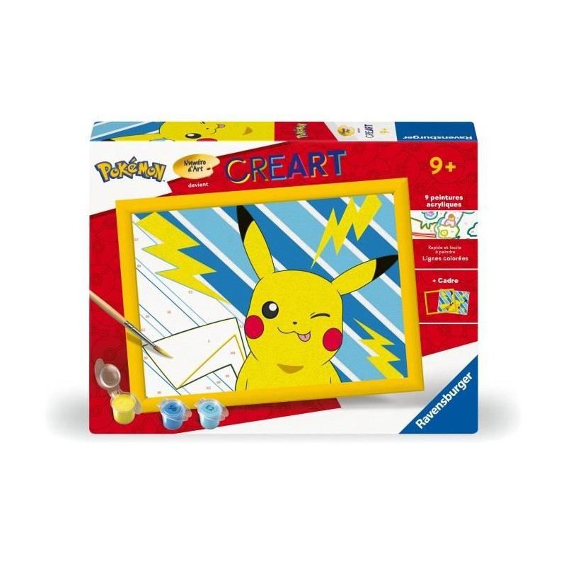 CreArt Kids 18x24cm Pikachu Éclair, Kit de peinture par numéros Num