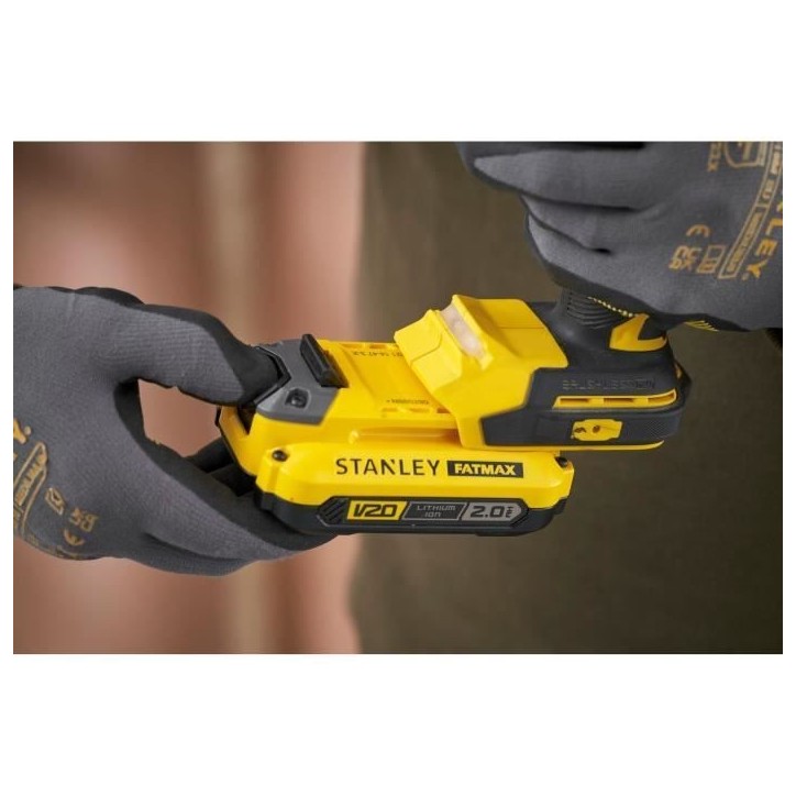 Perceuse visseuse sans fil + 2 batteries 2Ah + chargeur - 18V - Stanley Fatmax - Brushless - SFMCD725D2K-QW Perceuse visseuse sans fil + 2 batteries 2Ah + chargeur - 18V - Stanley Fatmax - Brushless - SFMCD725D2K-QW