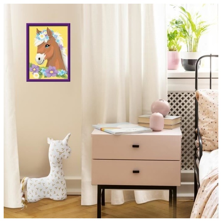 CreArt Kids 18x24cm Cheval fleuri, Kit de peinture par numéros Numéro d'Art, Des 7 ans, 25906, Ravensburger CreArt Kids 18x24cm Cheval fleuri, Kit de peinture par numéros Numéro d'Art, Des 7 ans, 25906, Ravensburger