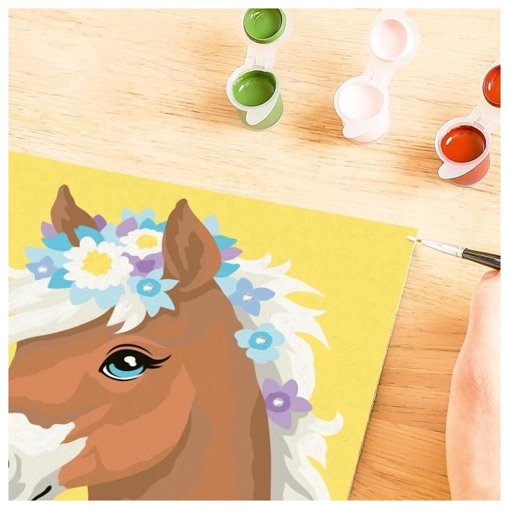 CreArt Kids 18x24cm Cheval fleuri, Kit de peinture par numéros Numéro d'Art, Des 7 ans, 25906, Ravensburger CreArt Kids 18x24cm Cheval fleuri, Kit de peinture par numéros Numéro d'Art, Des 7 ans, 25906, Ravensburger