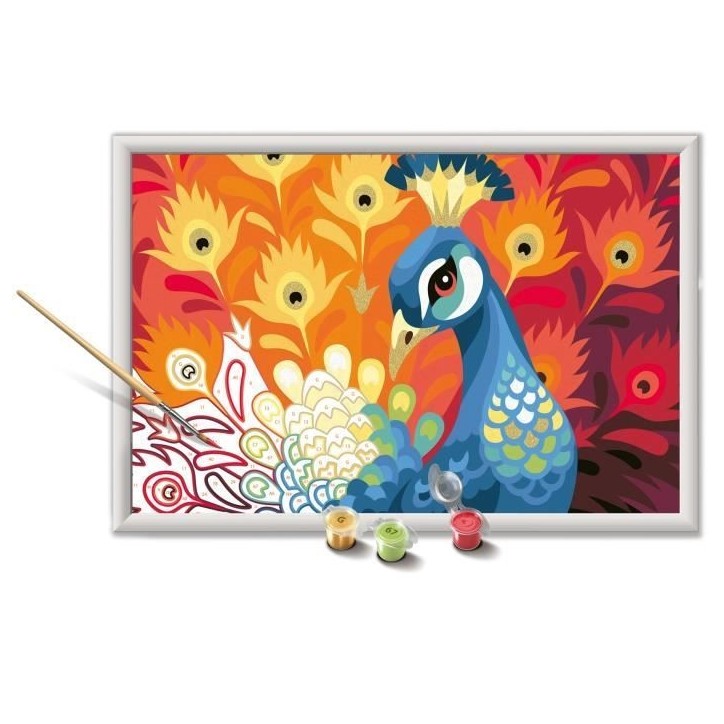 CreArt Kids 31x21cm Paon, Kit de peinture par numéros Numéro d'Art, Des 9 ans, 25907, Ravensburger CreArt Kids 31x21cm Paon, Kit de peinture par numéros Numéro d'Art, Des 9 ans, 25907, Ravensburger