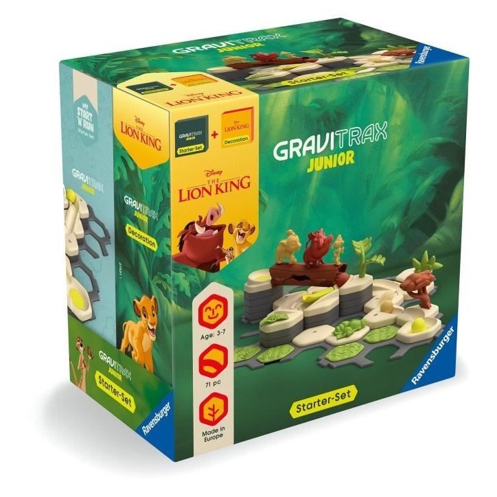 Gravitrax Junior Starter Set Le Roi Lion, Circuits de billes, 71 pieces, Des 3 ans, 73437, Ravensburger Gravitrax Junior Starter Set Le Roi Lion, Circuits de billes, 71 pieces, Des 3 ans, 73437, Ravensburger