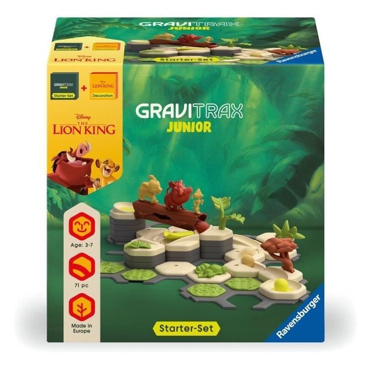 Gravitrax Junior Starter Set Le Roi Lion, Circuits de billes, 71 pieces, Des 3 ans, 73437, Ravensburger Gravitrax Junior Starter Set Le Roi Lion, Circuits de billes, 71 pieces, Des 3 ans, 73437, Ravensburger
