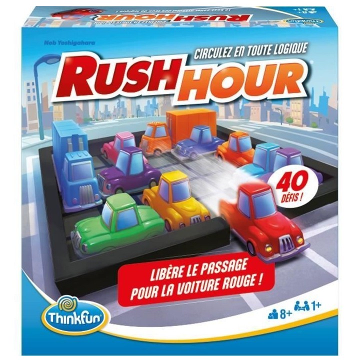 ThinkFun Rush Hou- Jeu de logiqu-Casse-tete-Embouteillage-40 défis 4 niveau-1 Joueur ou plus-des 8 ans-Ravensburger-Mixte-6600 ThinkFun Rush Hou- Jeu de logiqu-Casse-tete-Embouteillage-40 défis 4 niveau-1 Joueur ou plus-des 8 ans-Ravensburger-Mixte-6600
